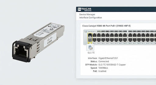 Cisco GLC-TE 1000BASE-T Copper RJ-45 SFP optical transceiver module